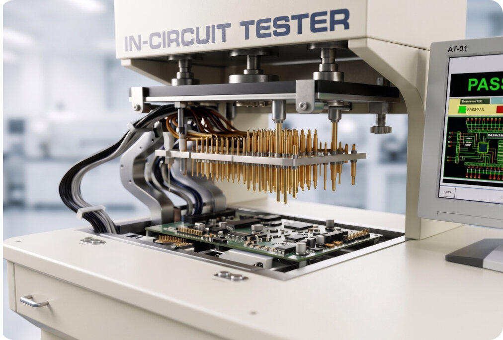 เครื่อง In-Circuit Tester (ICT) สำหรับตรวจสอบแผงวงจร PCB